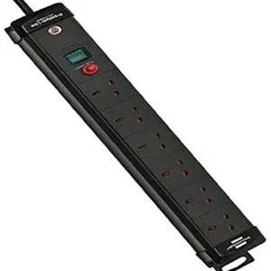 Brennenstuhl  Extension Cable, 3 Meters, 6 Outlets, German Made – Black